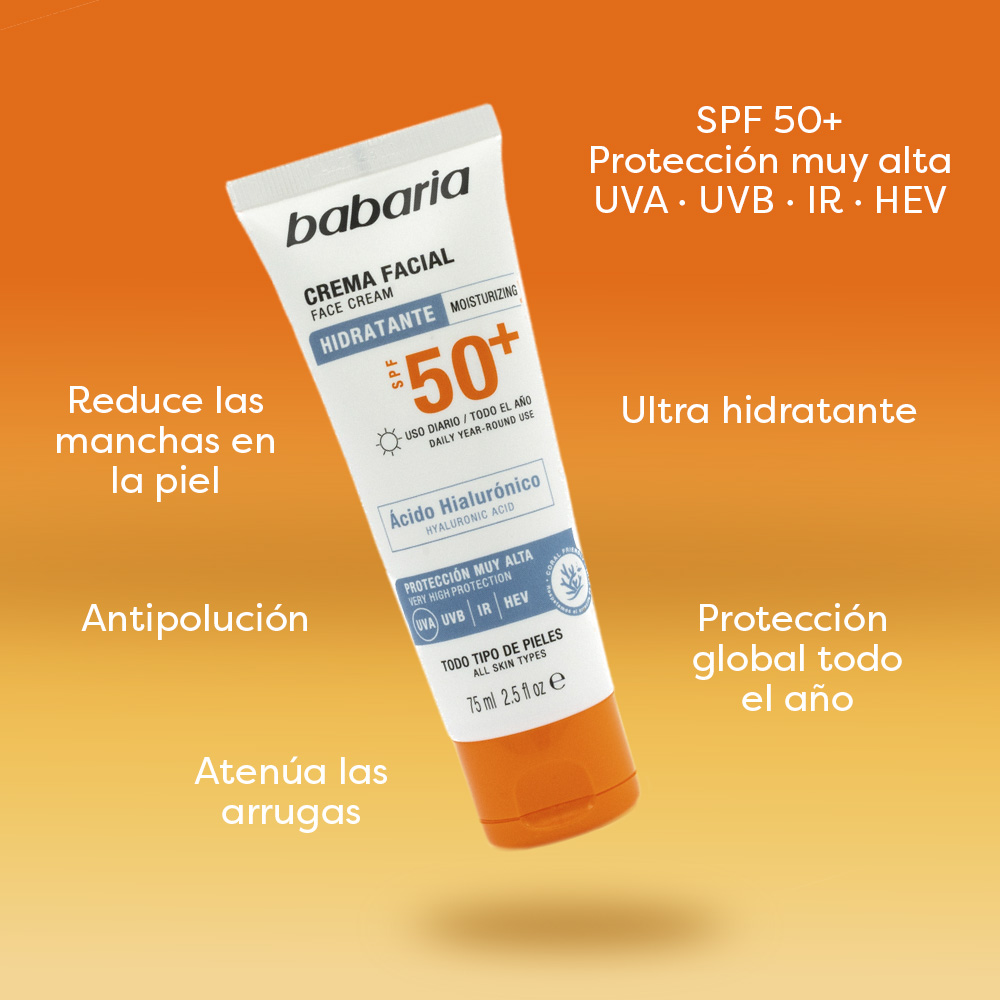 Crema Solar Facial Ácido Hialurónico