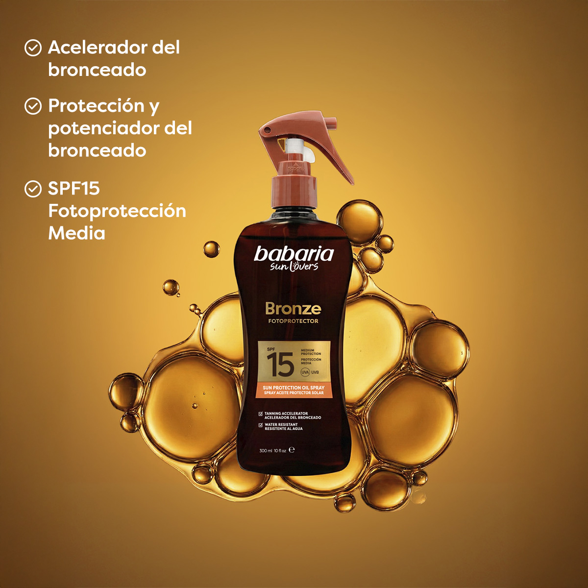 Spray Aceite Protector Bronze SPF15