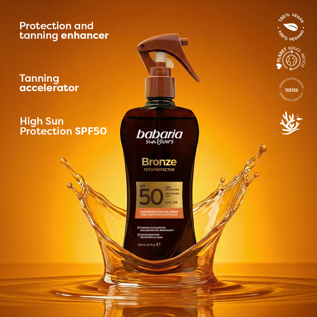 Bronze Tanning Oil Spray SPF 50